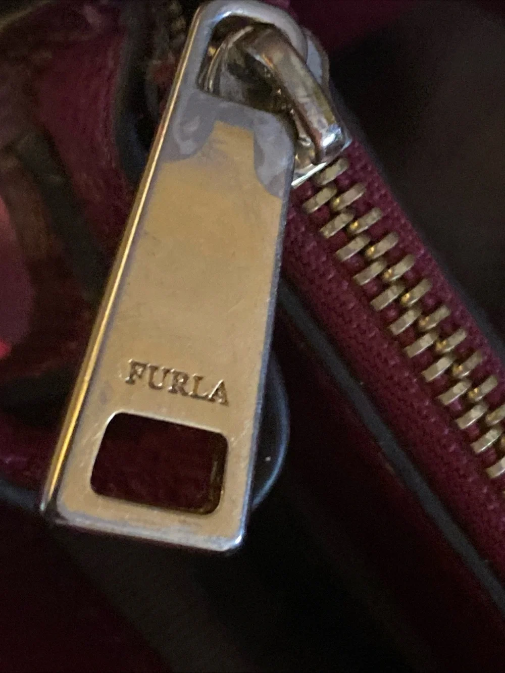 Furla Burgundy Leather Top-Handle Tote
